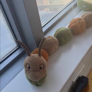 Jellycat Plush Caterpillar Toy in Brown, Green, Tan